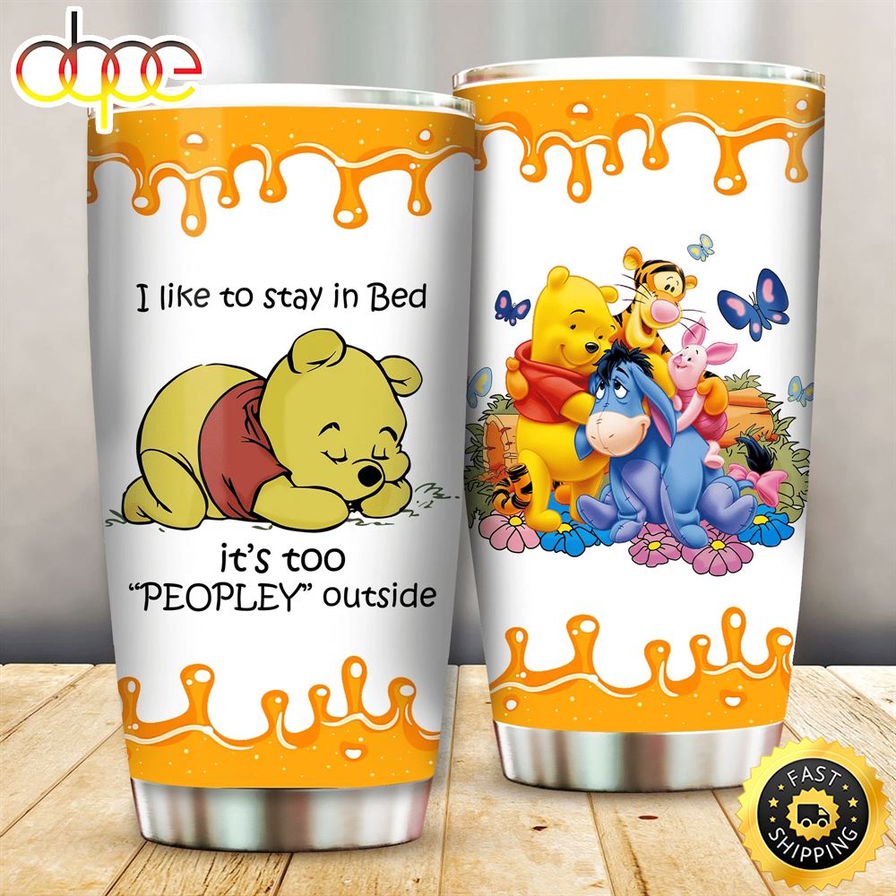 Friend Bear Winnie The Pooh Flower Gift For Lover Day Travel Tumbler