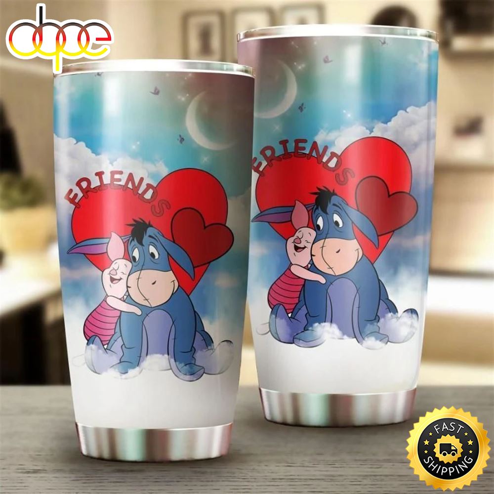 Friend Donkey Winnie The Pooh Flower Gift For Lover Day Travel Tumbler