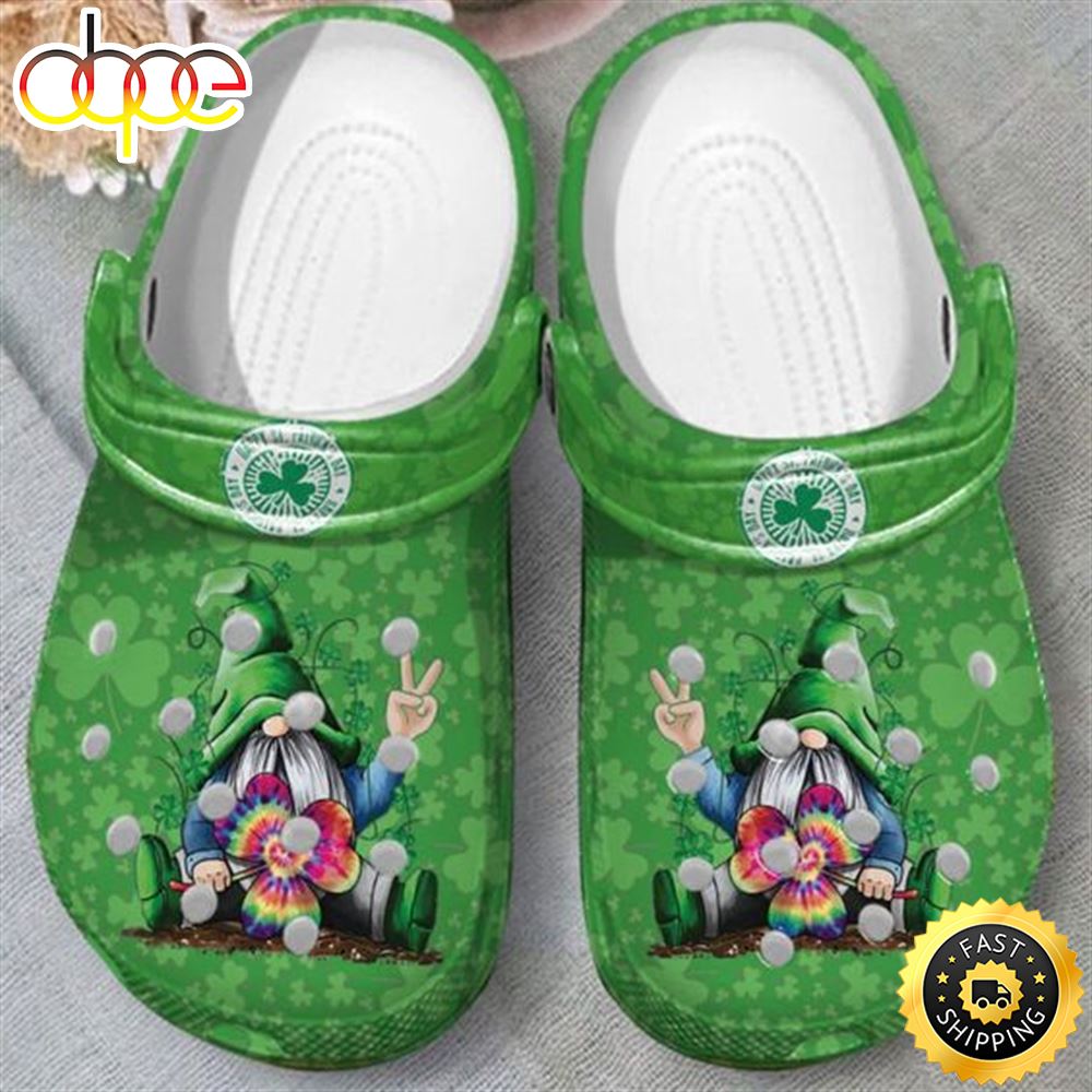 Funny Gnome Hippie Clogs Crocs Shoes Patrick Day Gift For Men Women 