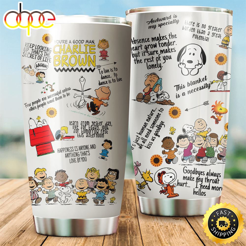 Funny Snoopy And Charlie Brown 2 Gift For Lover Travel Tumbler –  