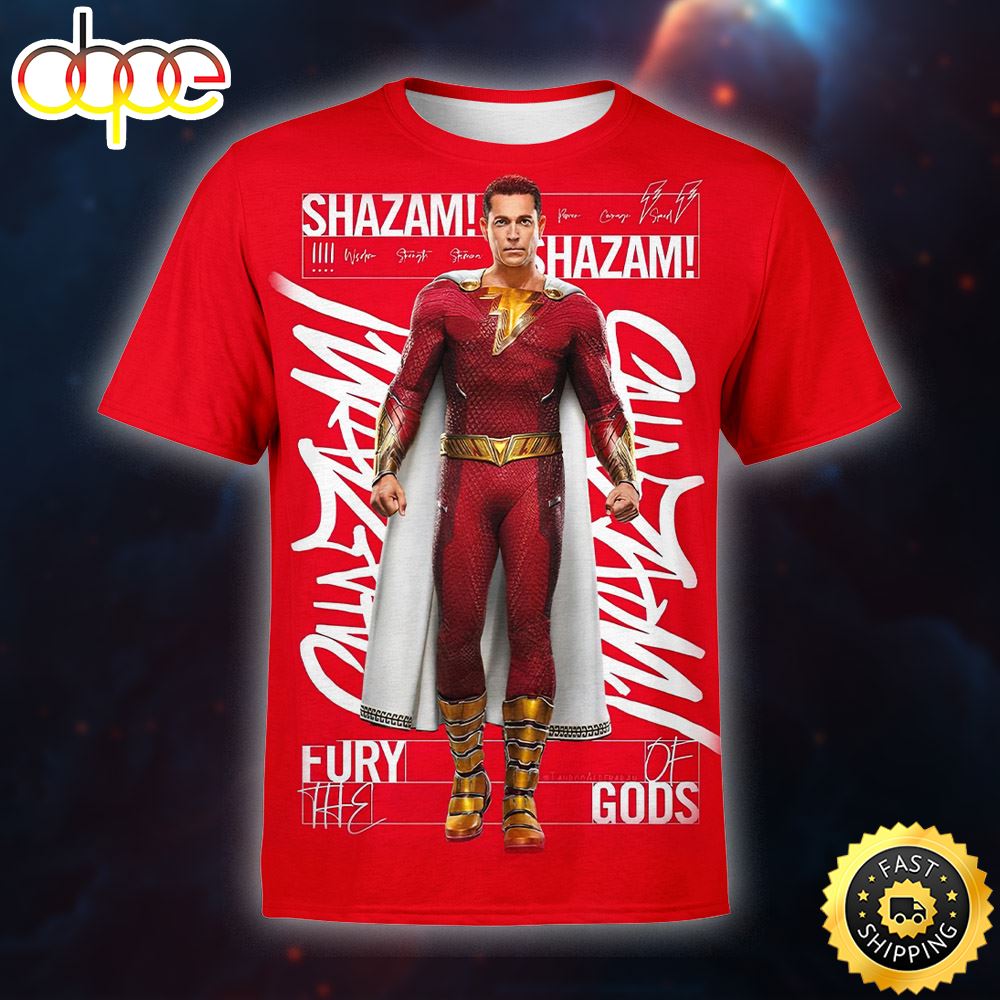 Fury Of The Gods Shazam New Poster 3d T Shirt All Over Print Shirts