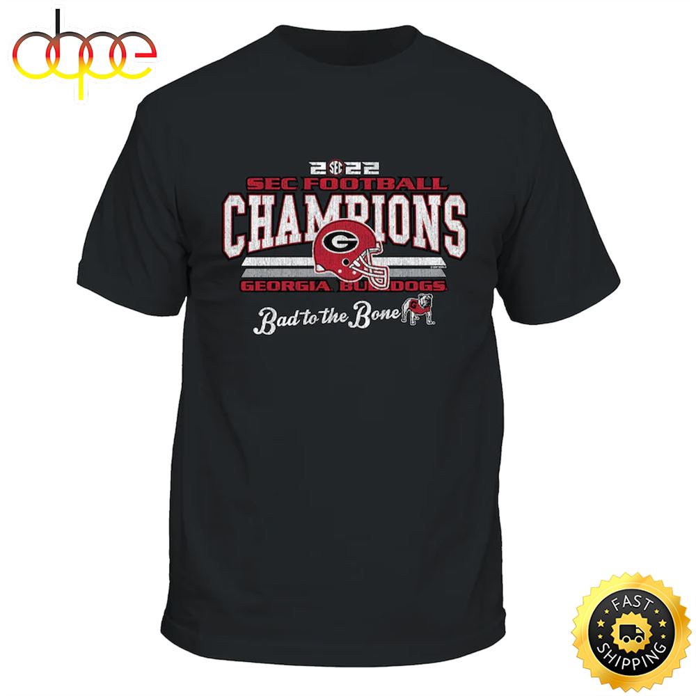Georgia Bulldogs 2022 Sec Football Conference Champions Stripes T-shirt