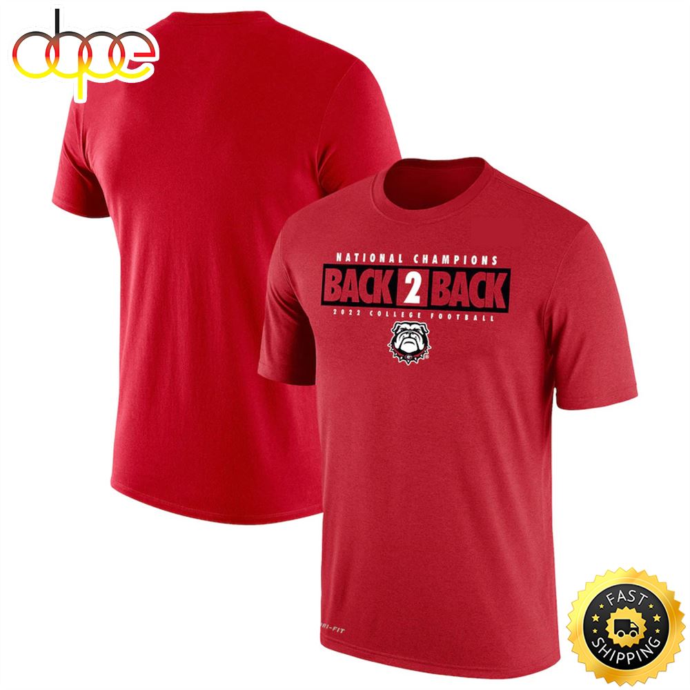 Georgia Bulldogs Back To Back College Football Playoff National Champions Local Performance T-Shirt