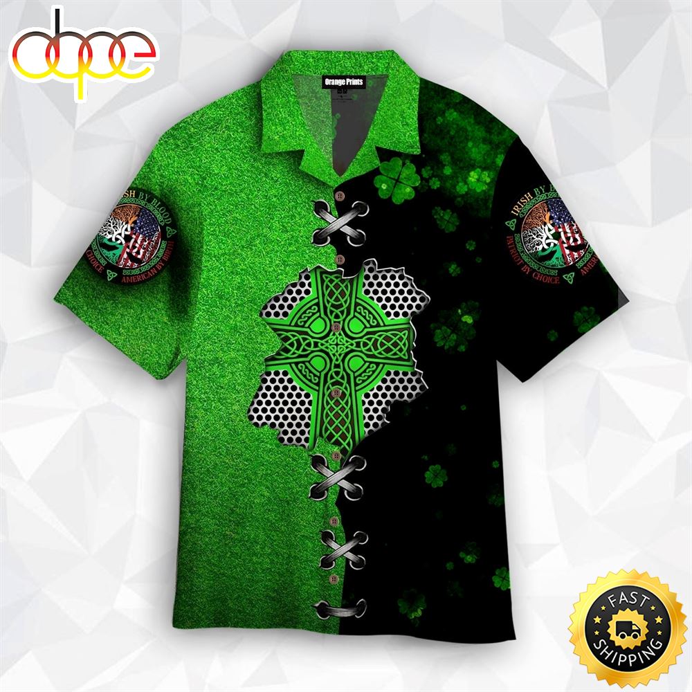 Green Irish St Patrick Celtic Knot Patricksday Gifts Aloha Hawaiian Shirts 1