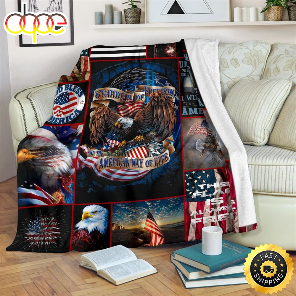 Guardian Of Freedom And The American Way Of Life Fleece Throw Blanket 1