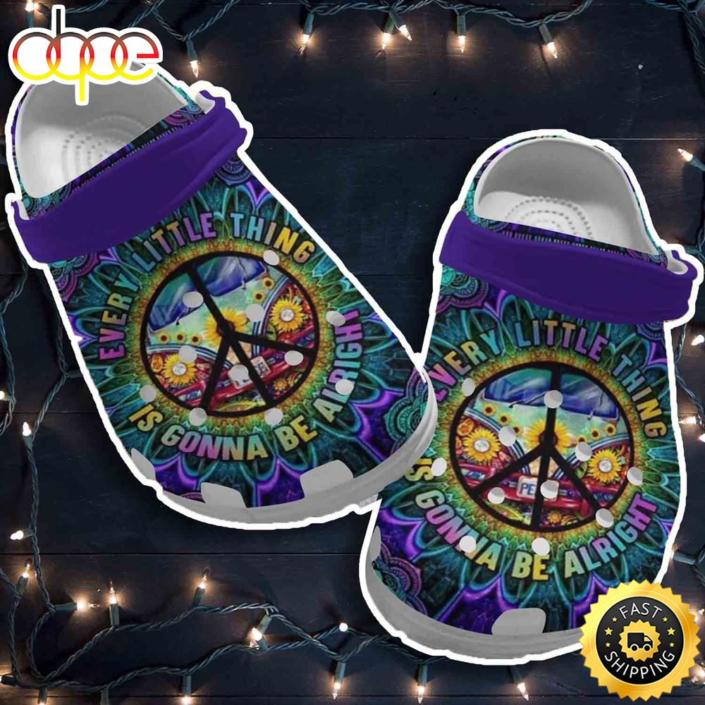 Hippie Bus Collection Be Alright Crocs Shoes Clogs Gift Dvdgzr