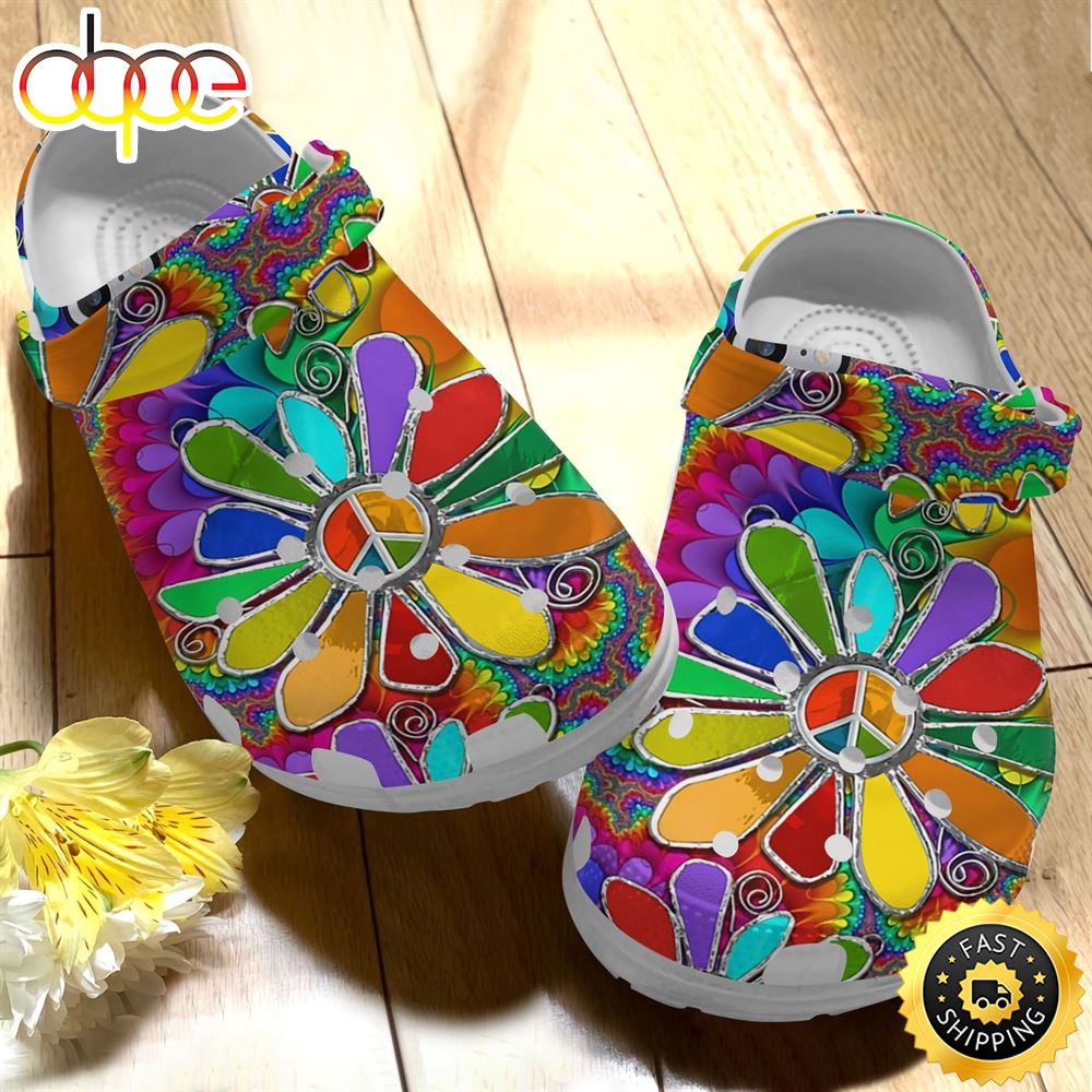 Hippie Flowery Custom Crocs Shoes Clogs Women Msecxl