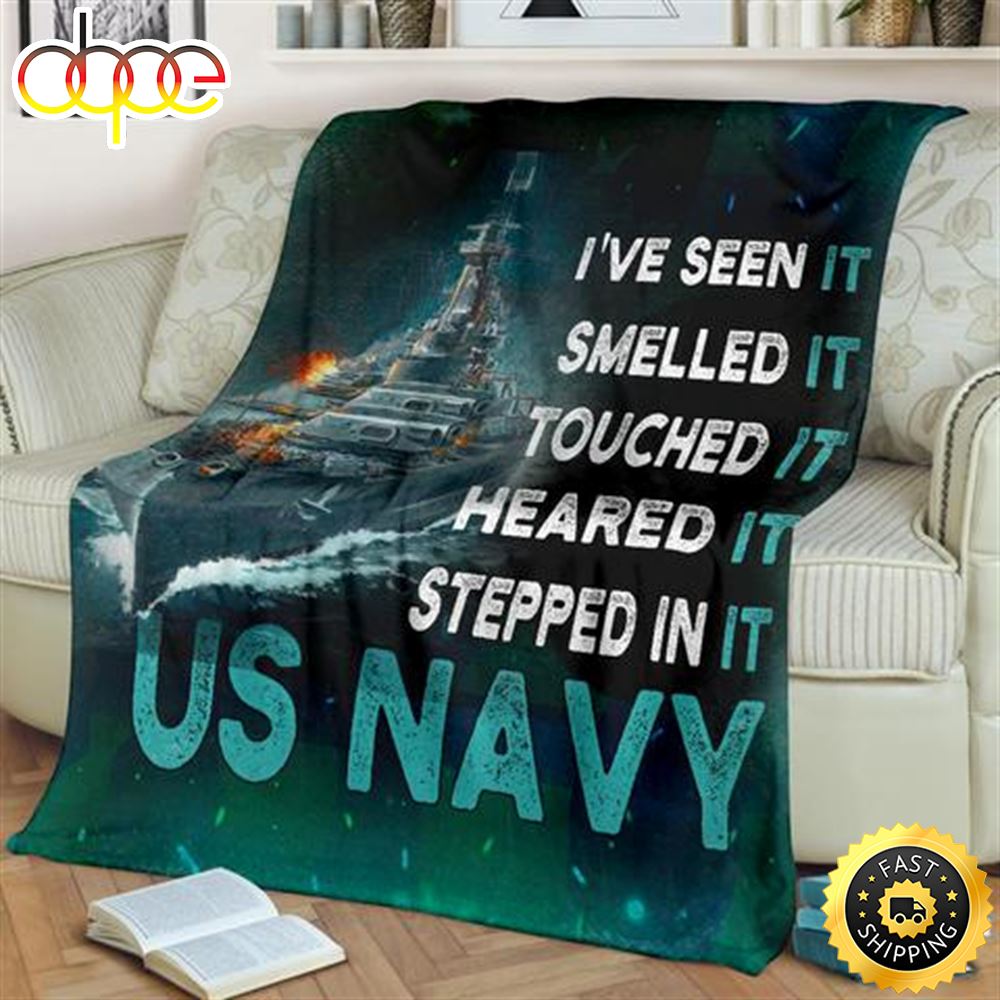 I Ve Seen It Us Navy Fleece Throw Blanket 1