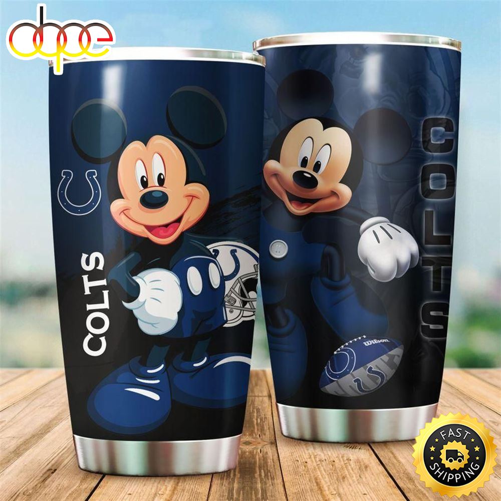 Indianapolis Colts NFL And Mickey Mouse Disney Football Teams Big Logo Gift For Fan Travel Tumbler