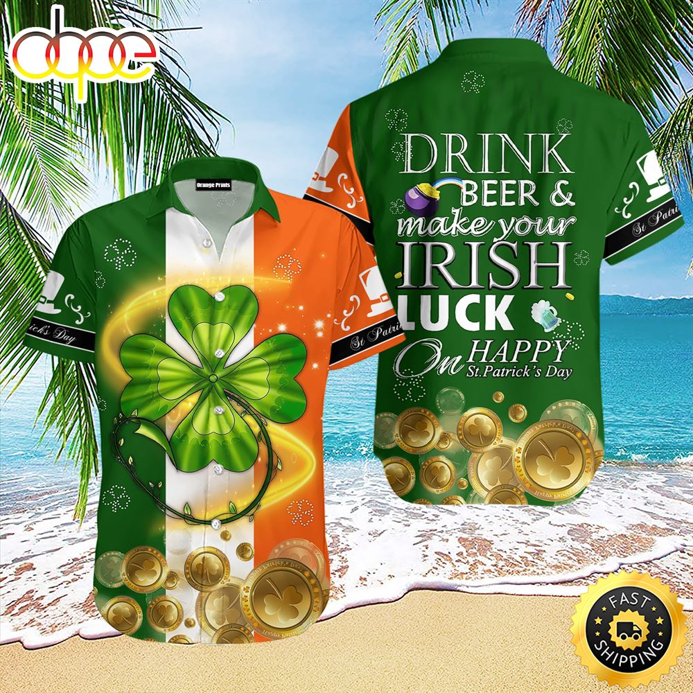 Ireland Flag St Patrick's Day Patricksday Gifts Aloha Hawaiian Shirts