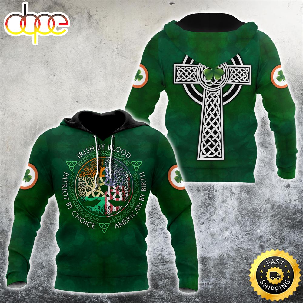 Irish By Blood Celtic Tree Of Life Shamrock 3D All Over Print Shirt Iczx5s