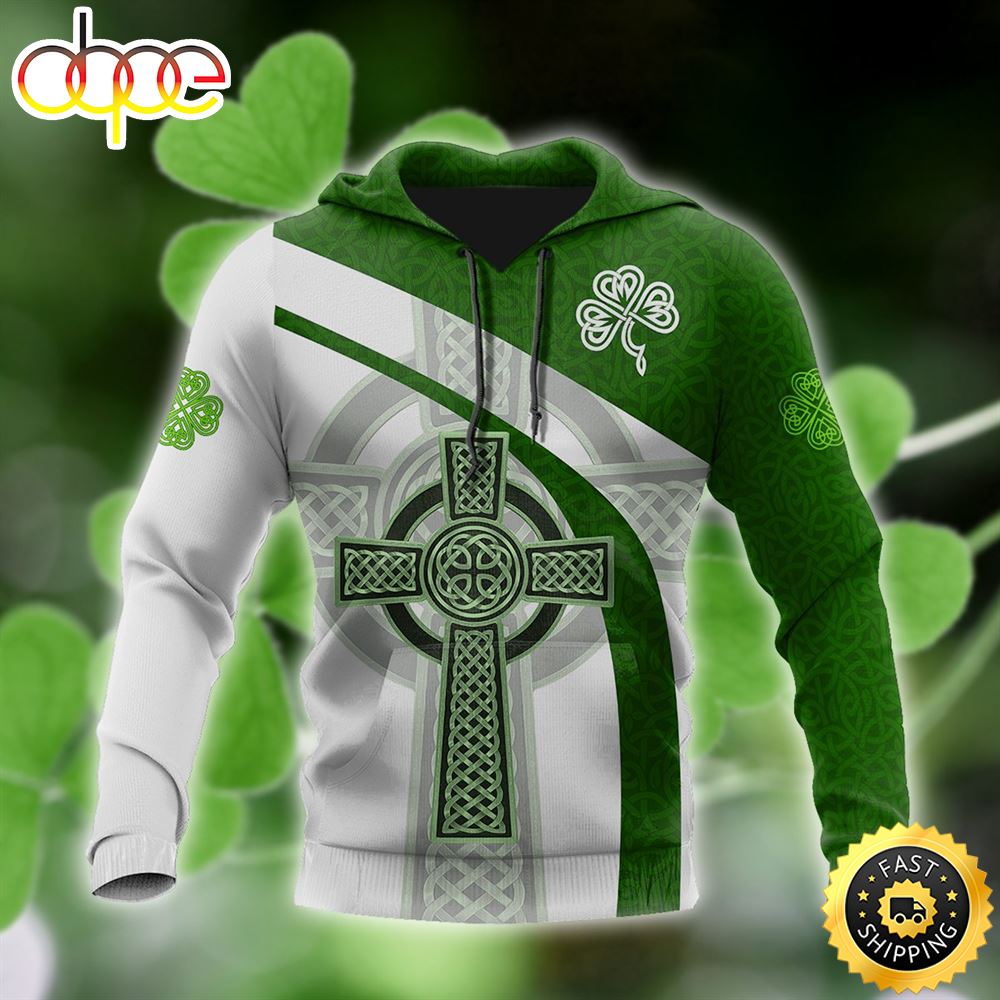 Irish Celtic Knot Cross 3D All Over Print Shirt Dht0md