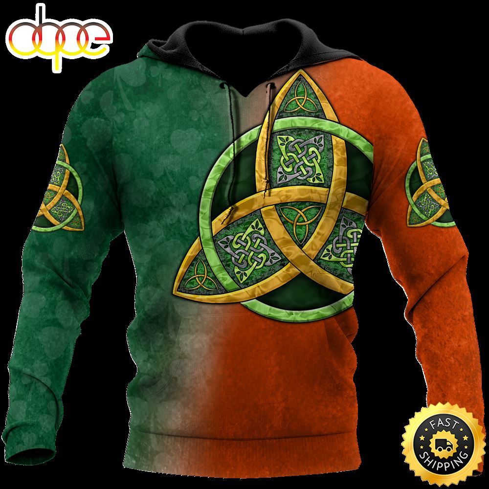 Irish Celtic Knot Shamrock 3D All Over Print Shirt B76ufa