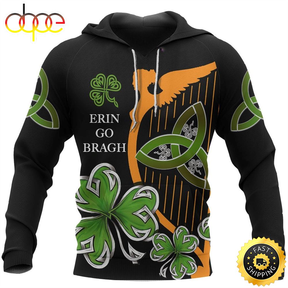Irish Celtic Shamrock Harp 3D All Over Print Shirt Qfo2ng