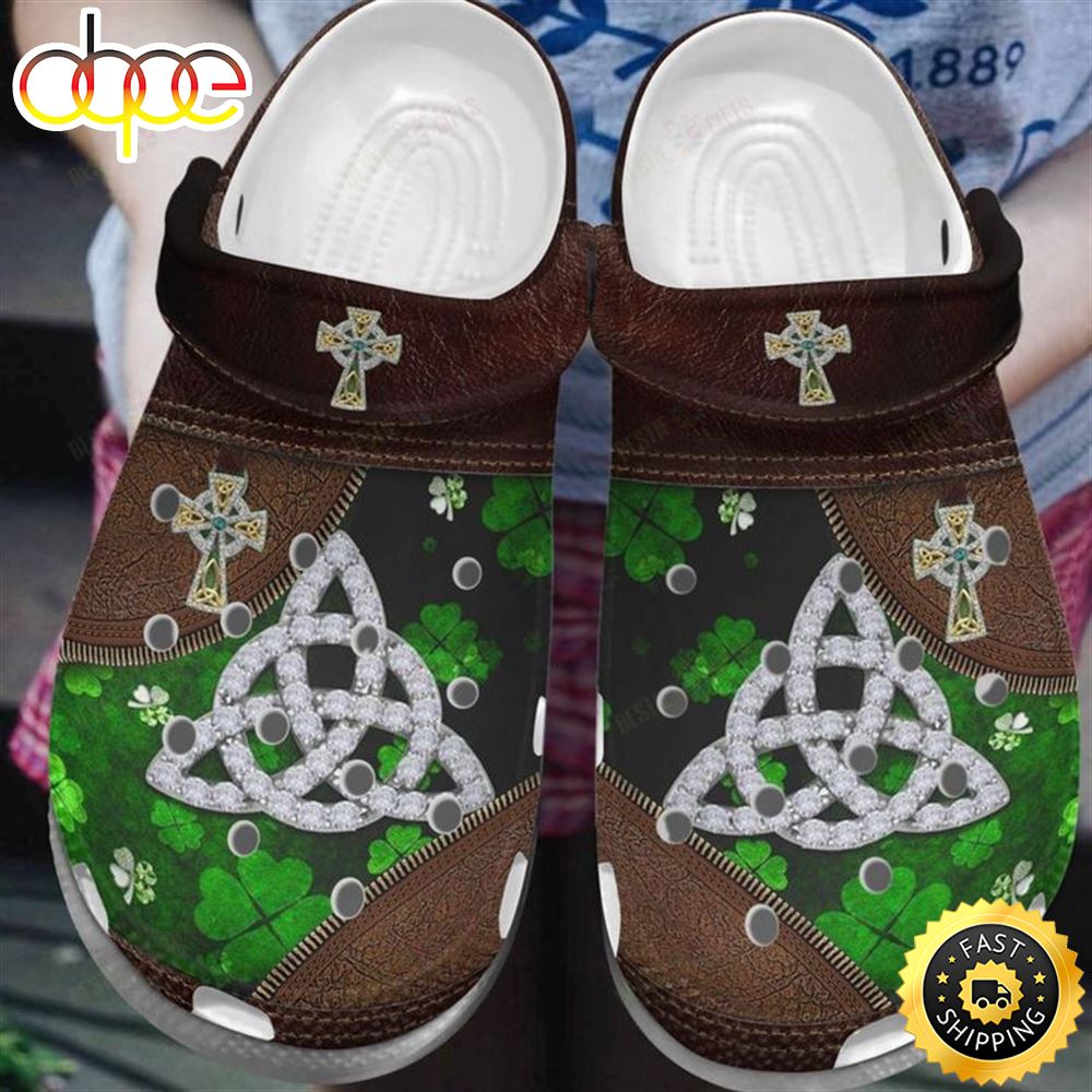Irish White Sole Irish At Heart Crocs Classic Clogs Shoes Pancr0594 P1zvcz