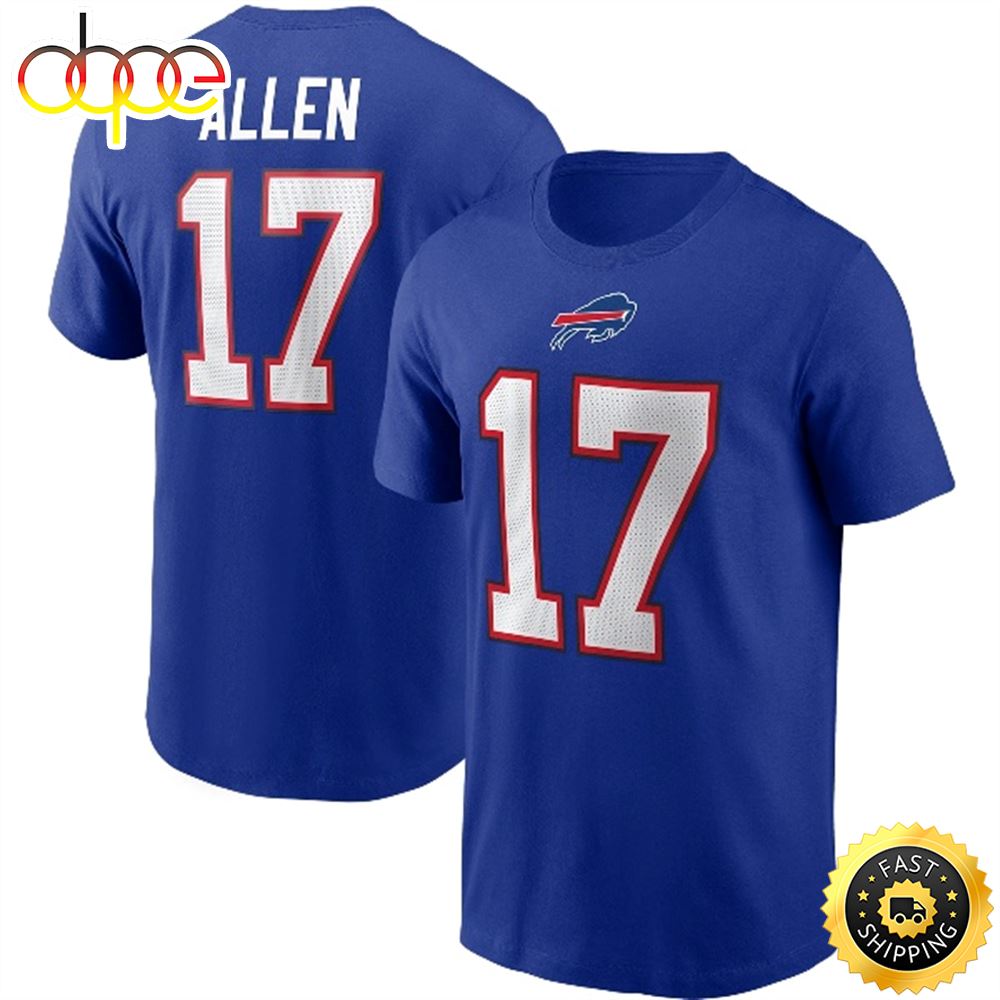 Josh Allen Buffalo Bills Name & Number Royal T-shirt