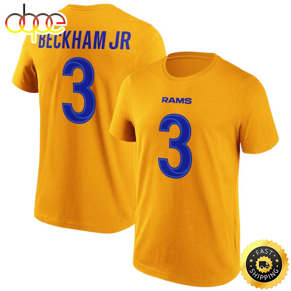 Los Angeles Rams Alternate Odell Beckham Jr 3 Mens T Shirt