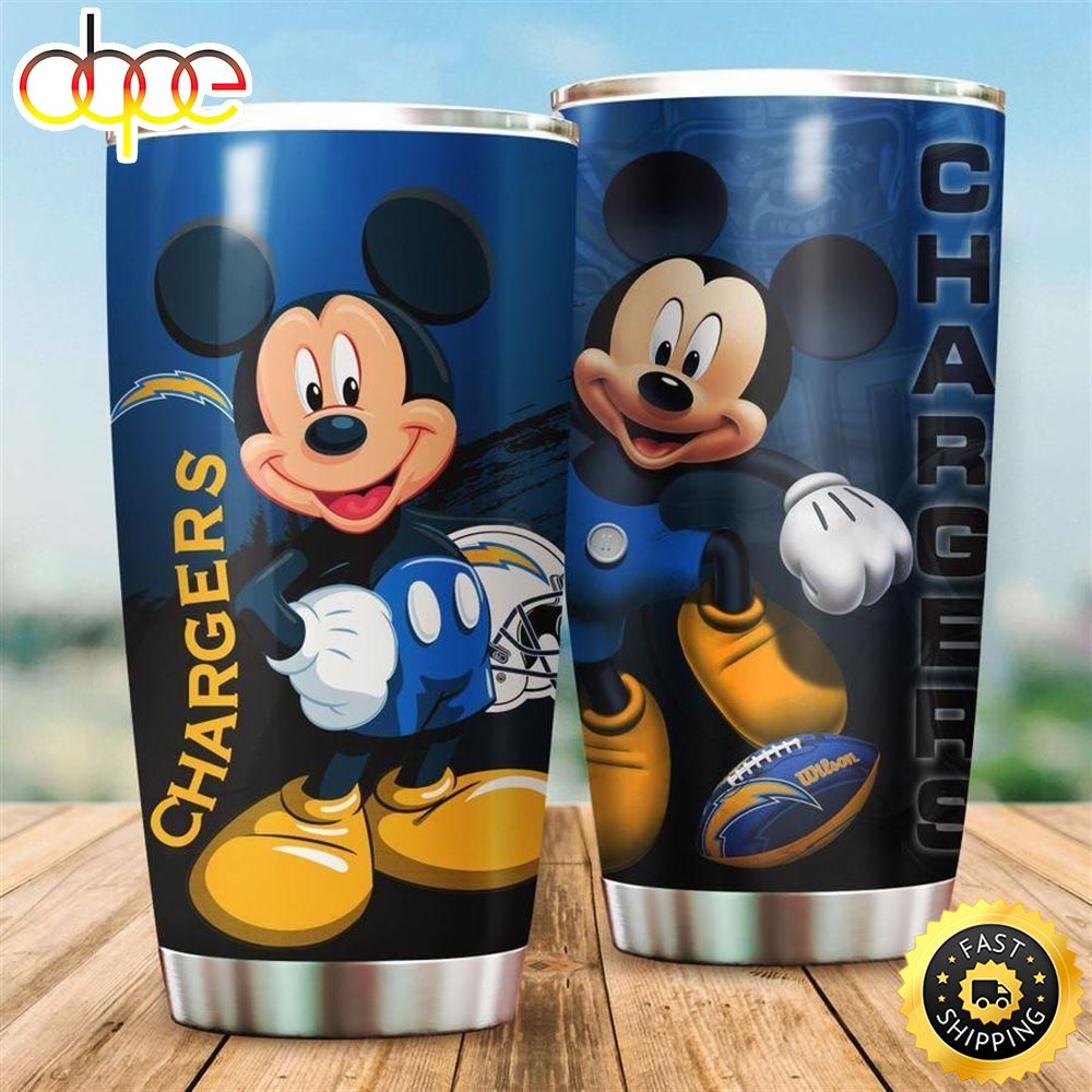 Los Angeles Chargers Nba And Mickey Mouse Disney Football Teams Big Logo Gift For Fan Travel Tumbler