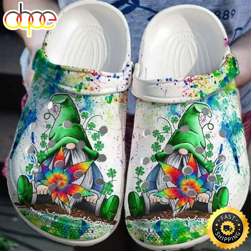 Lucky Clover Gnome Hippie Crocs Shoes Patrick Day Gift Cau6pq