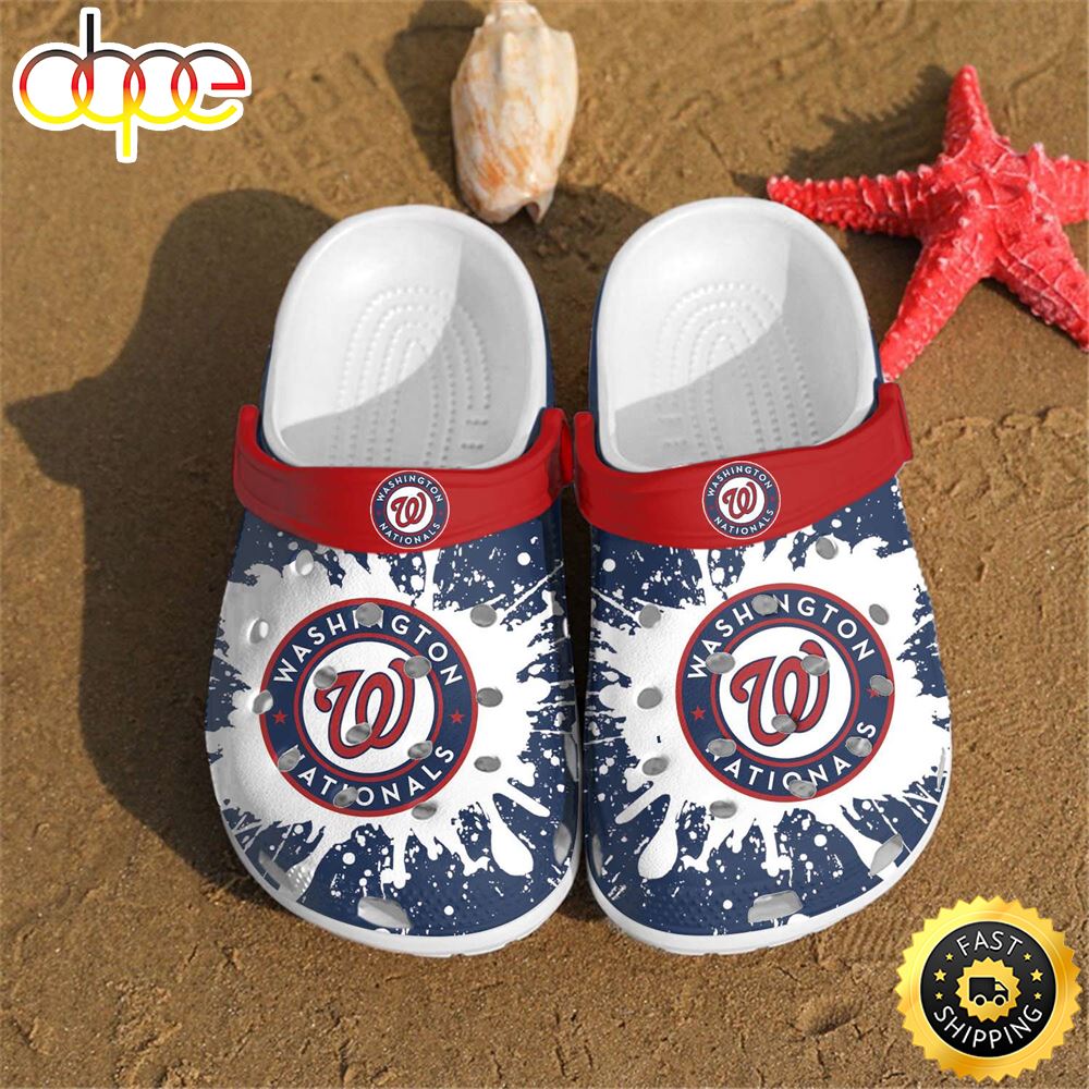 MLB Football Sports Logo Washington Nationals Crocs Clog Shoes