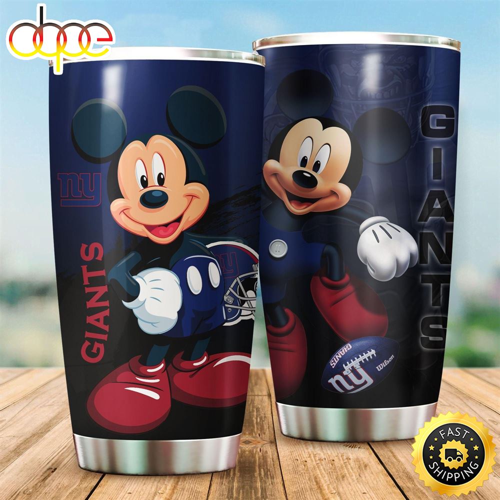 Mickey Mouse Disney New York Giants NFL Football Teams Big Logo 16 Gift For Fan Travel Tumbler