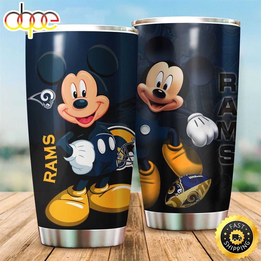 Mickey Mouse Los Angeles Rams NFL Football Teams Big Logo 18 Gift For Fan Travel Tumbler