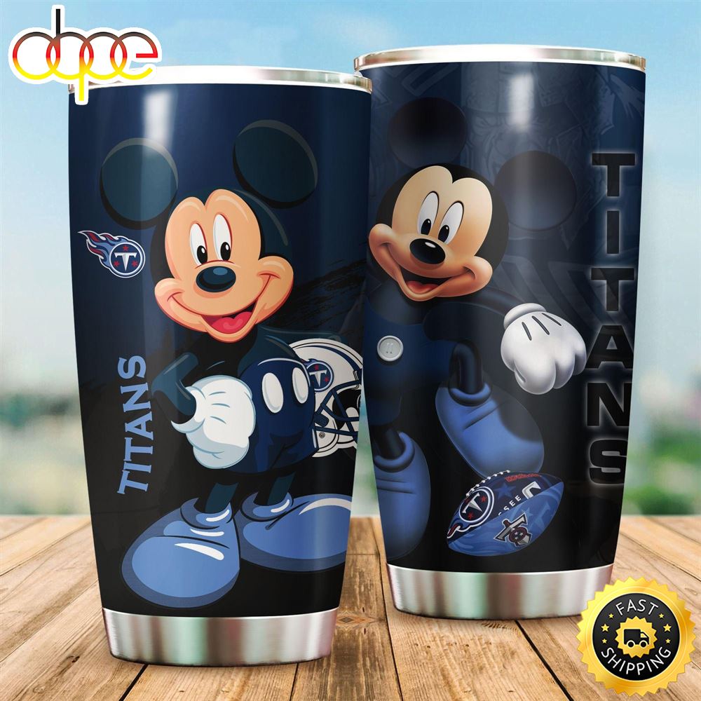 Mickey Mouse Tennessee Titans NFL Football Teams Big Logo 7 Gift For Fan Travel Tumbler