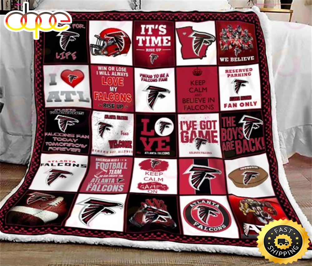 NFL Atlanta Falcons Logo NFL Football Sherpa Fleece Blanket