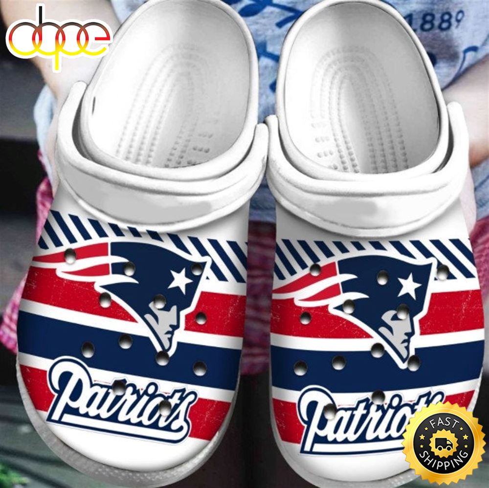 NFL Football Sports New England Patriots Crocband Nfl Crocs Clog Shoes