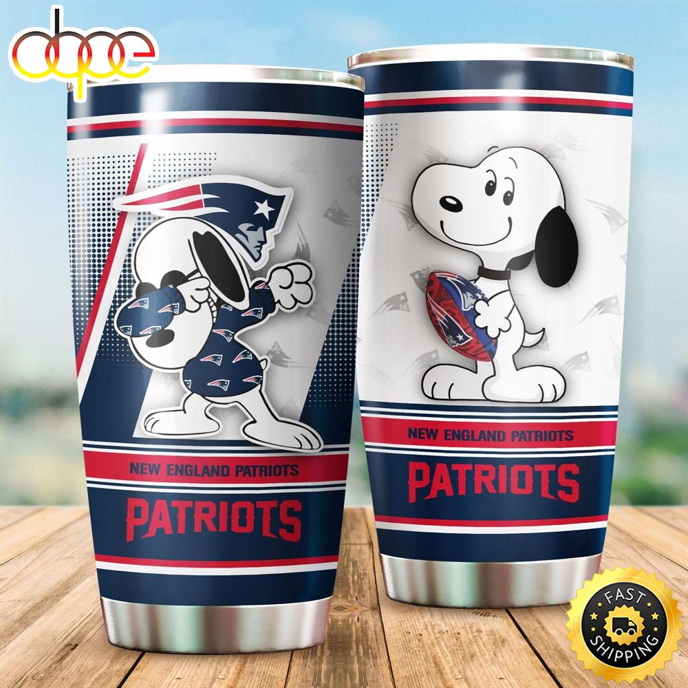 New England Patriots Snoopy NFL Football Teams Big Logo 8 Gift For Fan Travel Tumbler