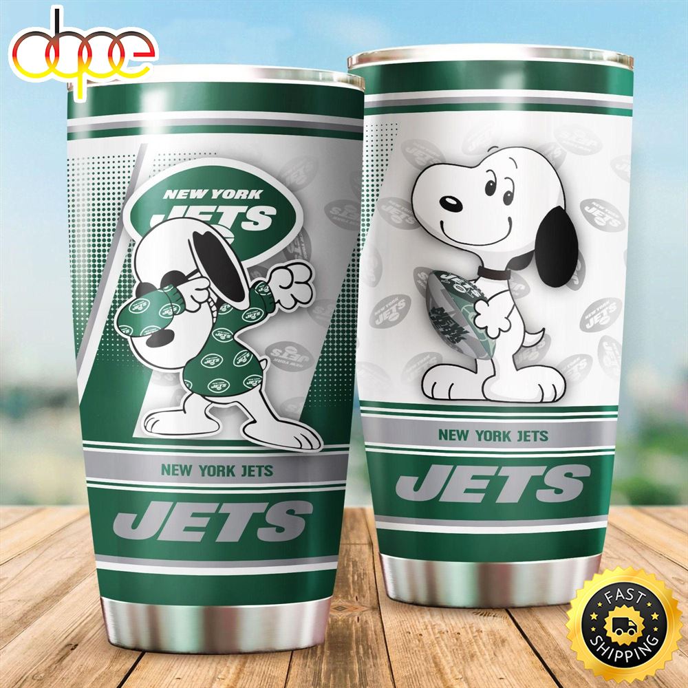 New York Jets NFL Snoopy Football Teams Big Logo Gift For Fan Travel Tumbler