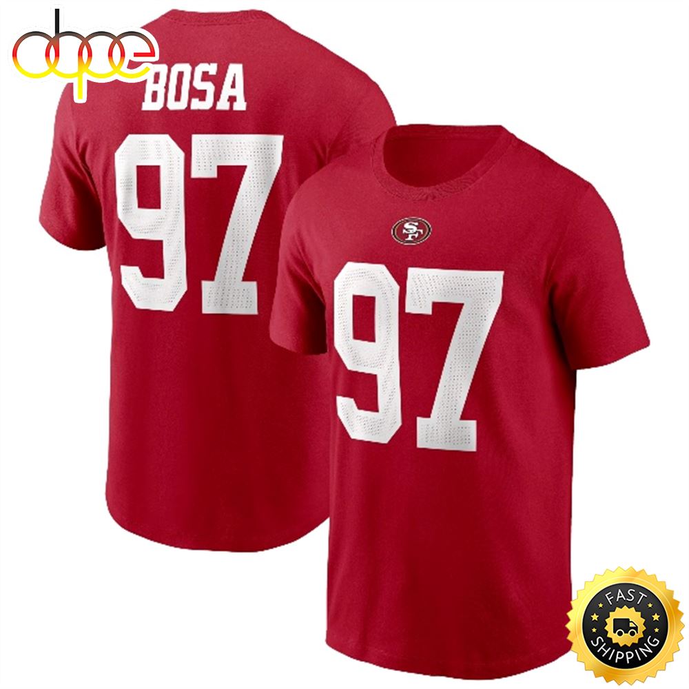 Nick Bosa San Francisco 49ers Name Number Scarlet T Shirt