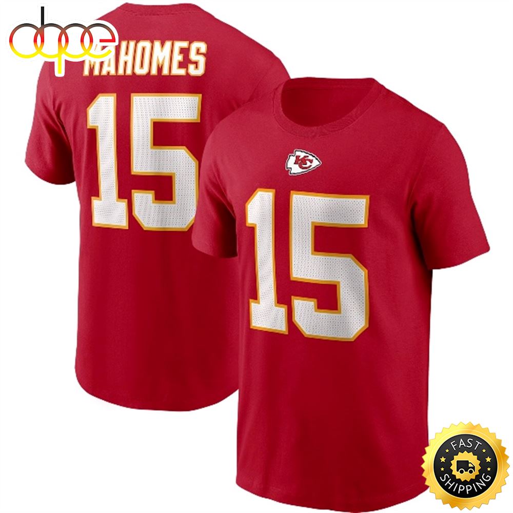 Patrick Mahomes Kansas City Chiefs Name Number Red T Shirt