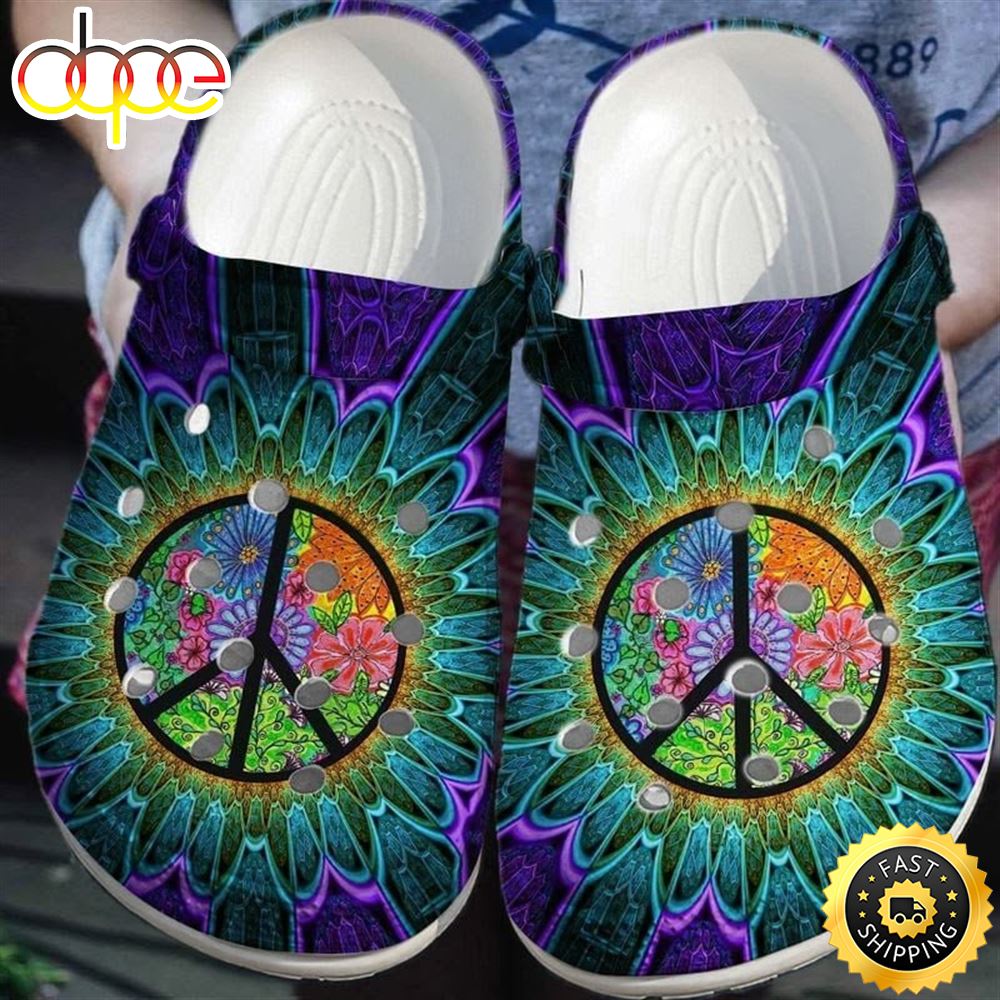 Peace Trippy Hippie Custom Crocs Shoes Clogs Gpmjg6