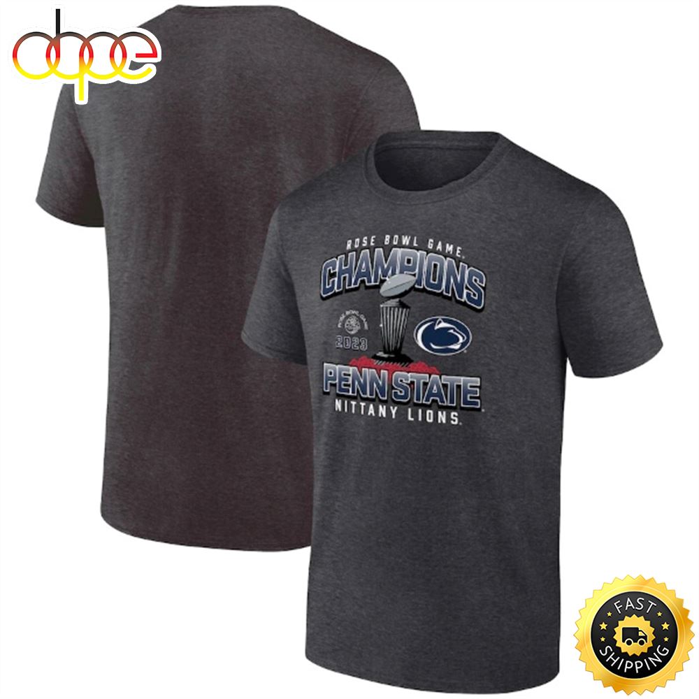 Penn State Nittany Lions Fanatics Branded 2023 Rose Bowl Champions Hometown Celebration Charcoal T Shirt