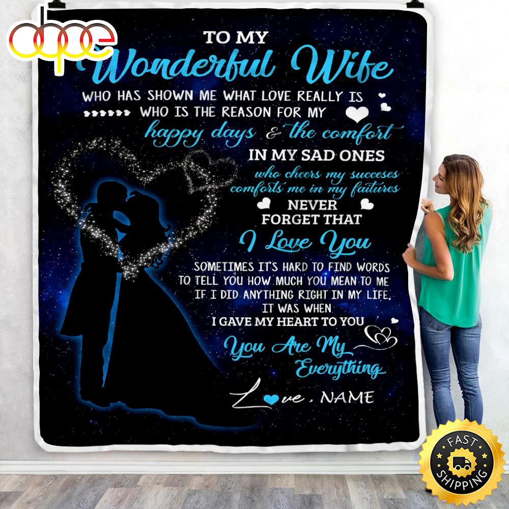 Personalized Custom Name To My Wife From Husband You Are My Everything Wife Birthday Blanket 1