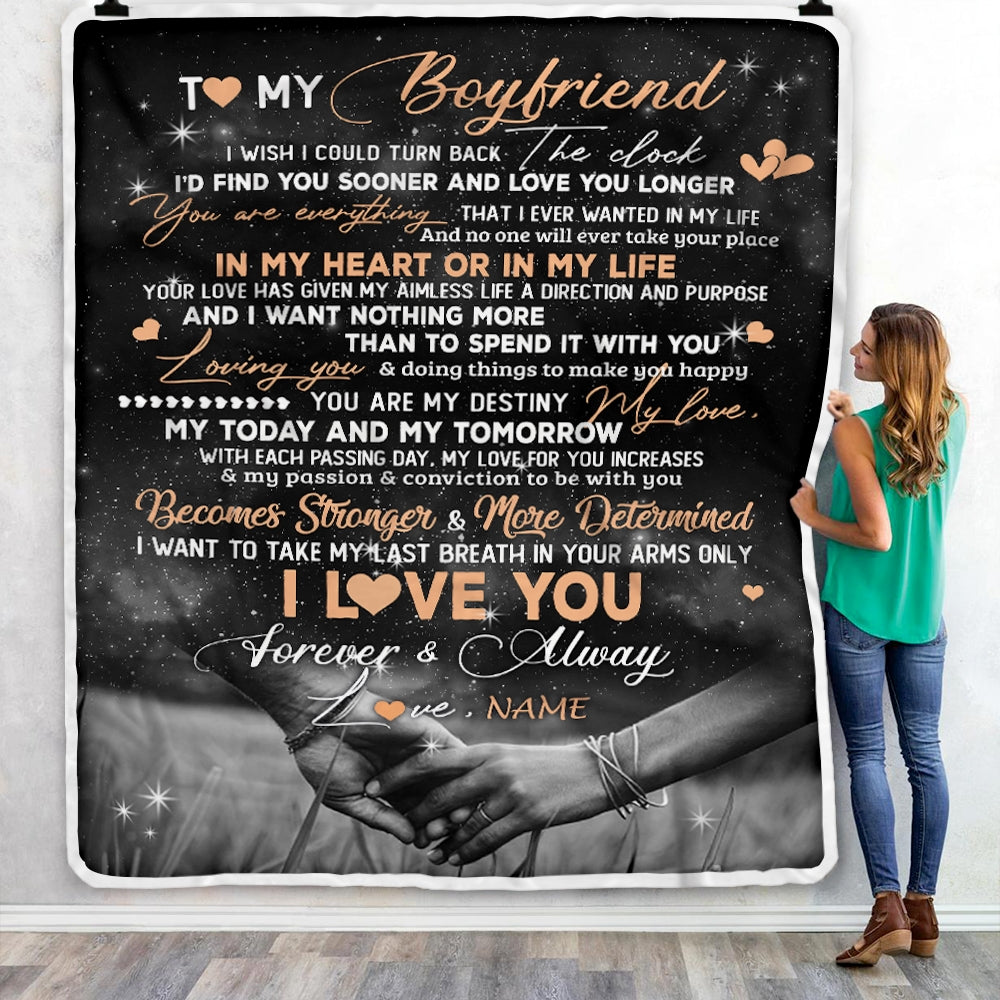 Personalized To My Boyfriend From Girlfriend I D Find You Ooner Love You Longer Boyfriend Anniversary Valentines Day Blanket 1
