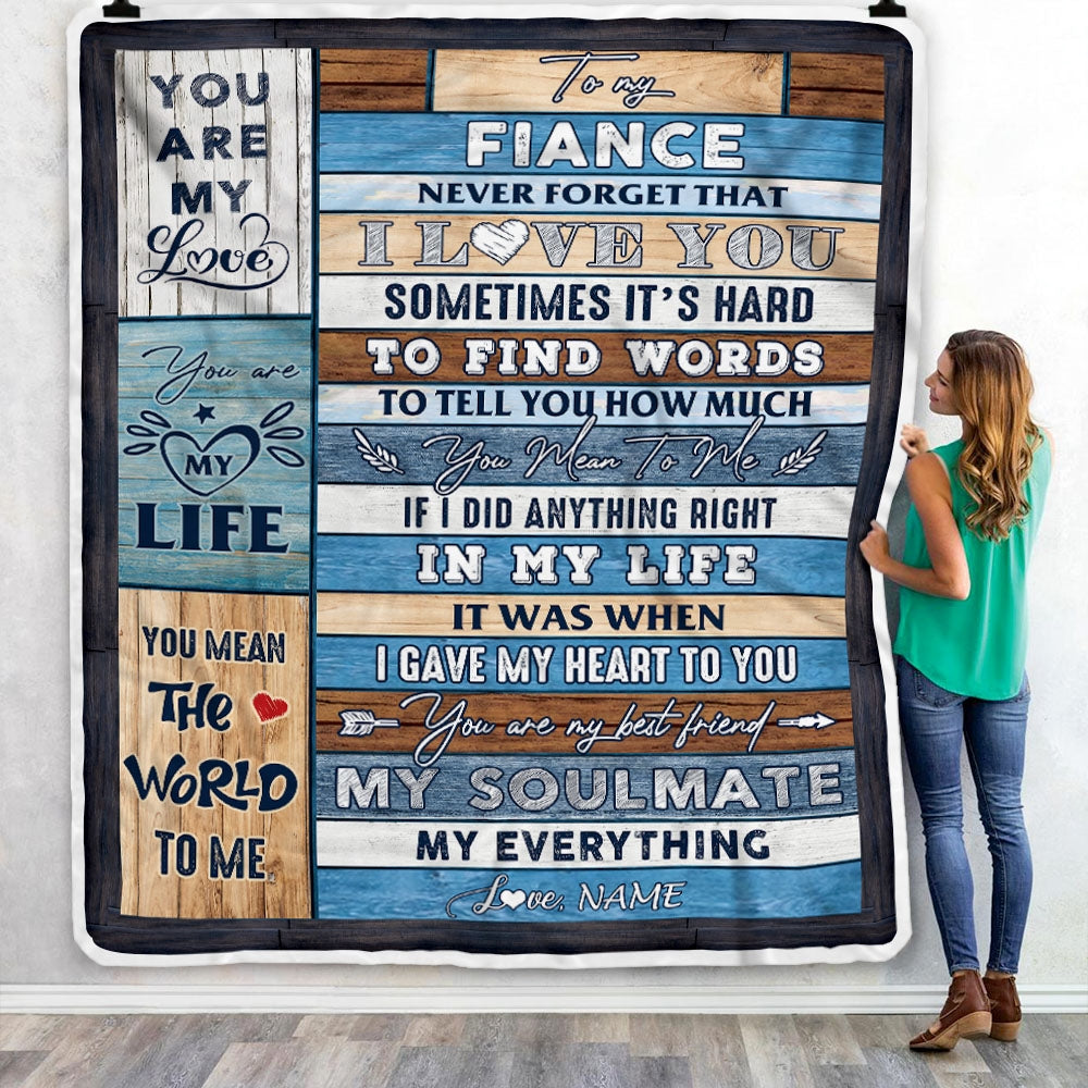 To My Fiance  Never Forget I Love You Fiance Birthday Anniversary Wedding Valentines Day Blanket