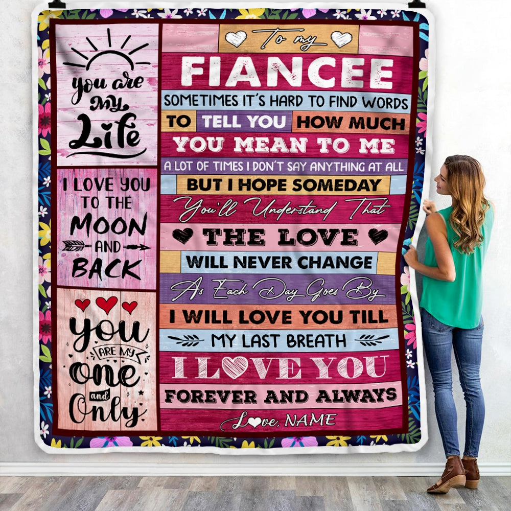 Personalized To My Fiancee From Fiance Wood Never Forget That I Love You Fiancee Anniversary Valentines Day For Her Blanket 1