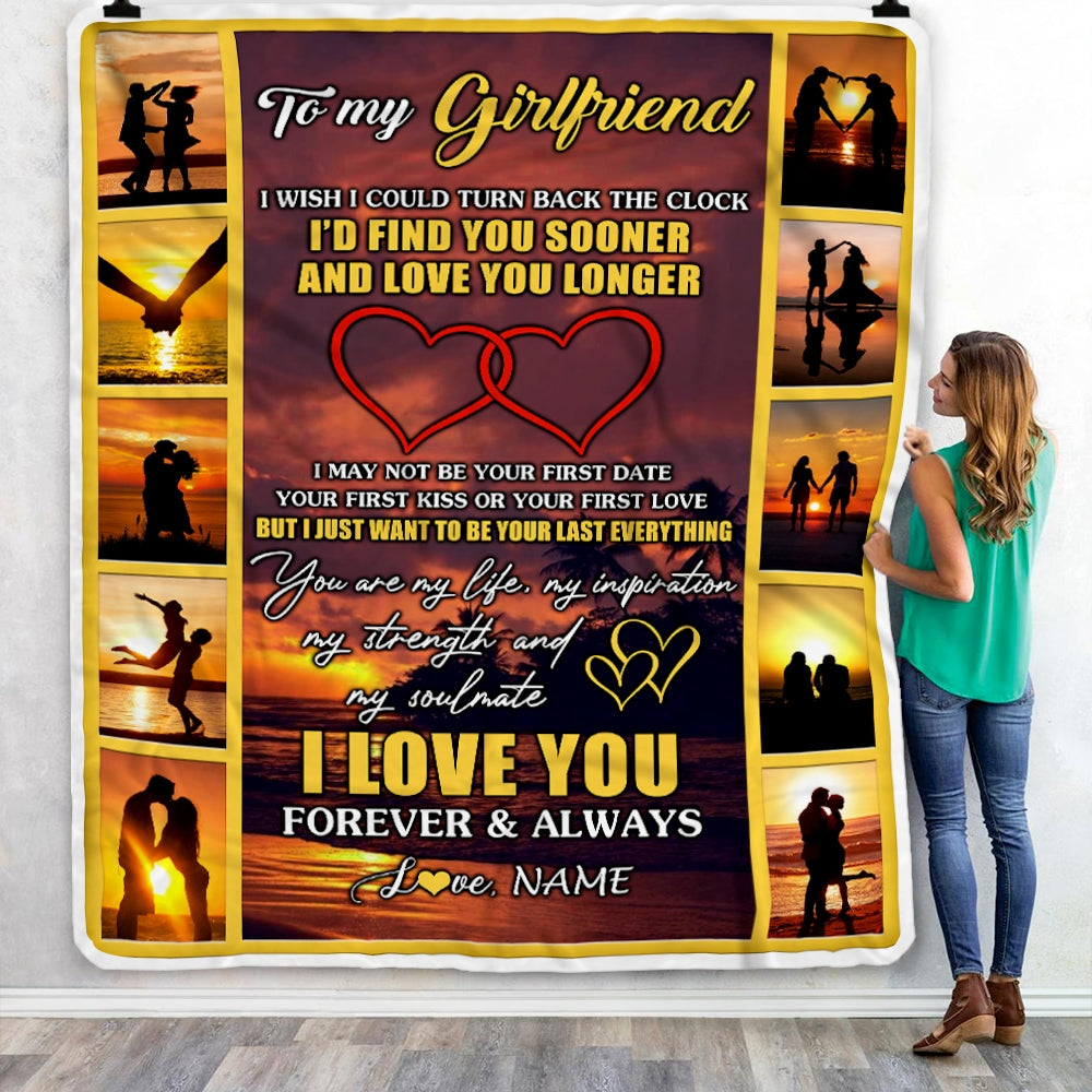 Personalized To My Girlfriend From Boyfriend Name Unset I Love You Birthday Anniversary Valentine S Day Blanket 1