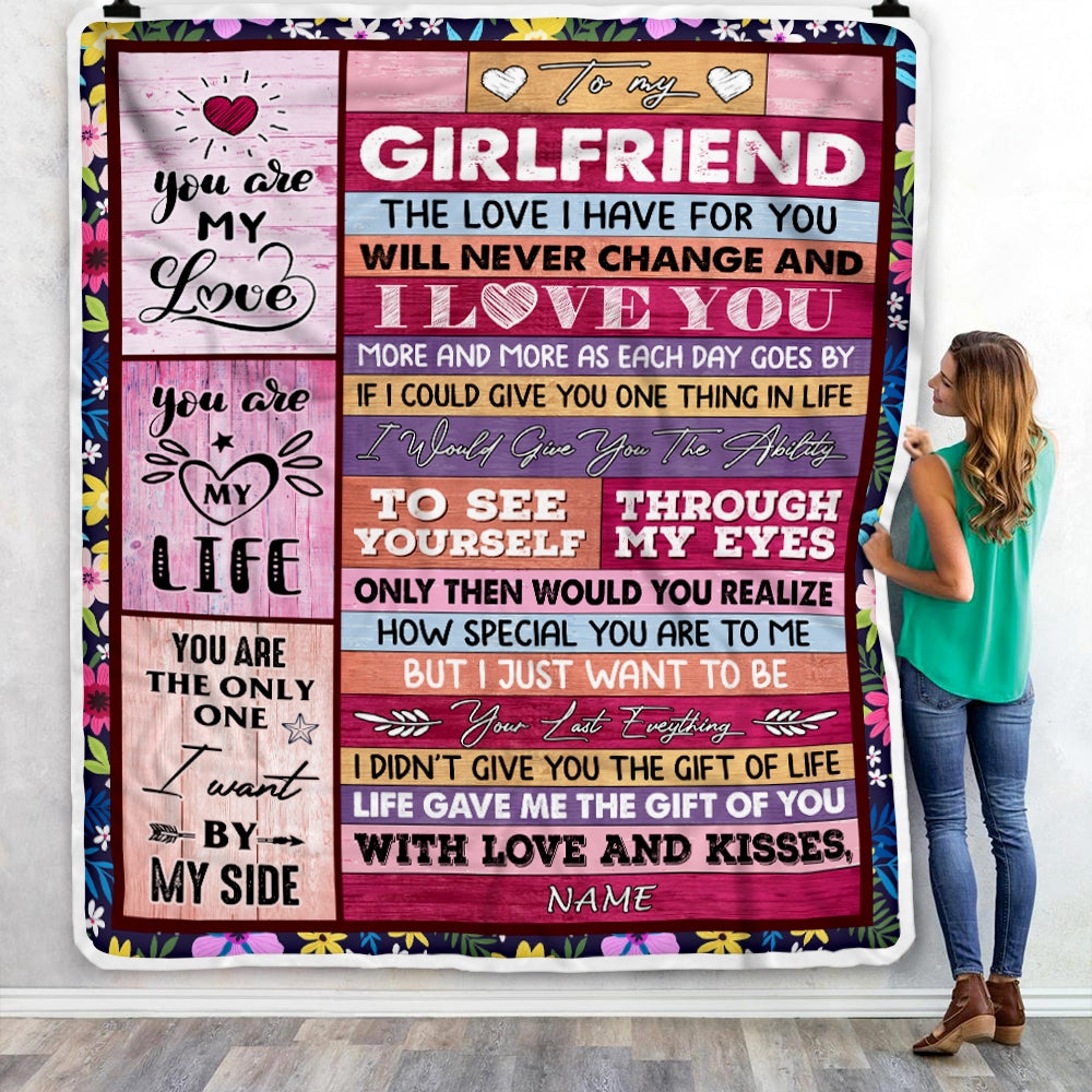 Personalized To My Girlfriend From Boyfriend Wood I Love You More And More Oulmate Girlfriend Anniversary Valentines Day Blanket 1