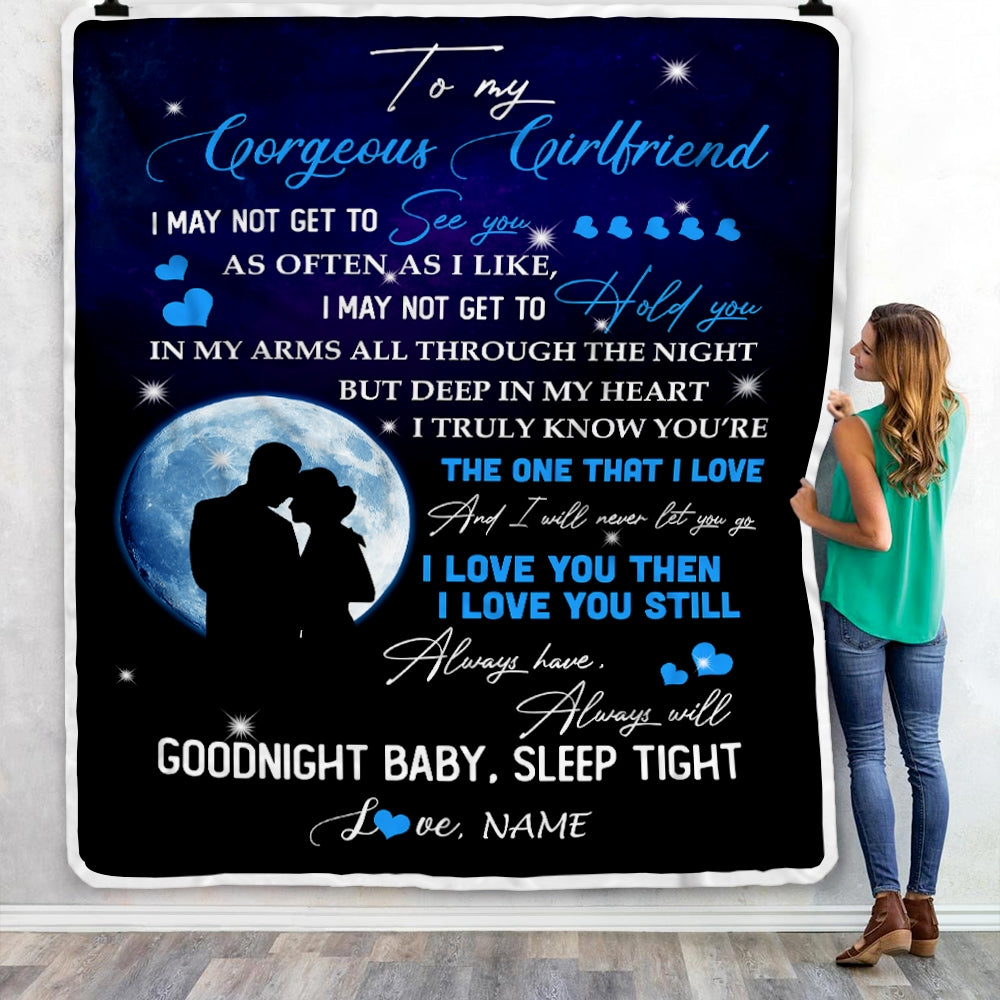 Personalized To My Gorgeous Girlfriend From Boyfriend Name I Love You Till Birthday Anniversary Valentine S Day Blanket 1