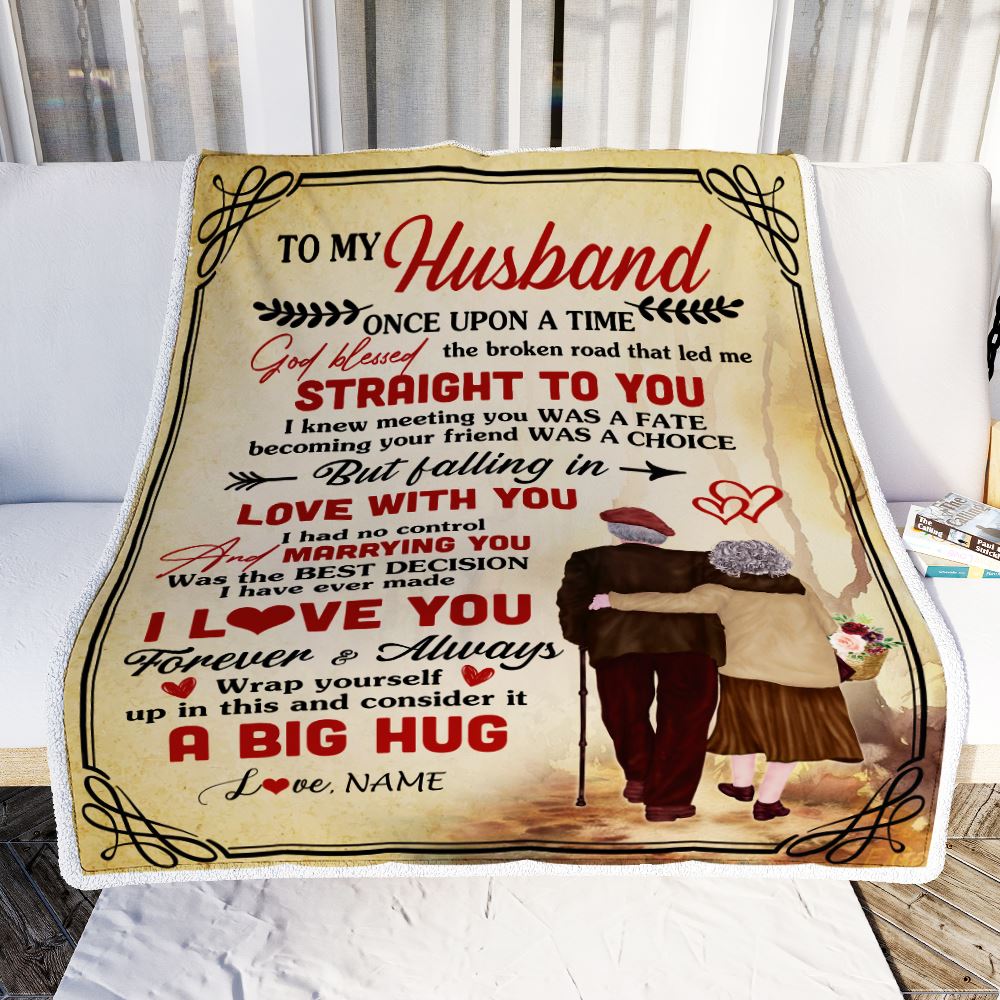 Personalized To My Husband From Wife I Love You For Him Husband Wedding Anniversary Romantic Valentines Day Birthday Blanket 1