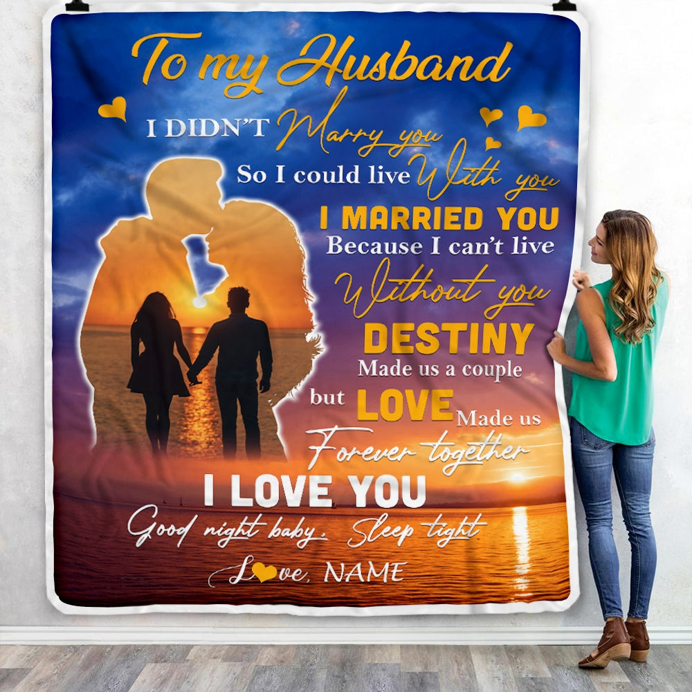 Personalized To My Husband From Wife Love Made Us Forever Together Wife Valentines Day Birthday Wedding Anniversary Blanket 1