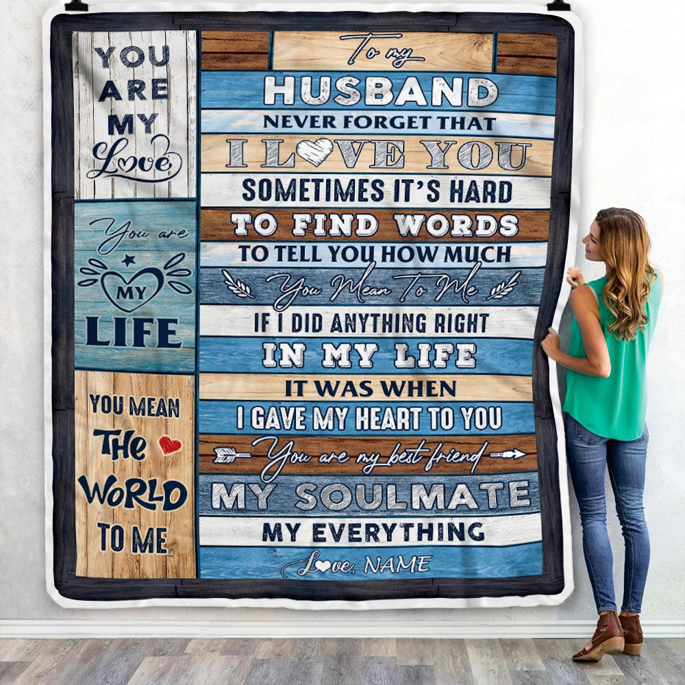 Personalized To My Husband From Wife Never Forget I Love You Husband Birthday Anniversary Valentines Day Blanket 1