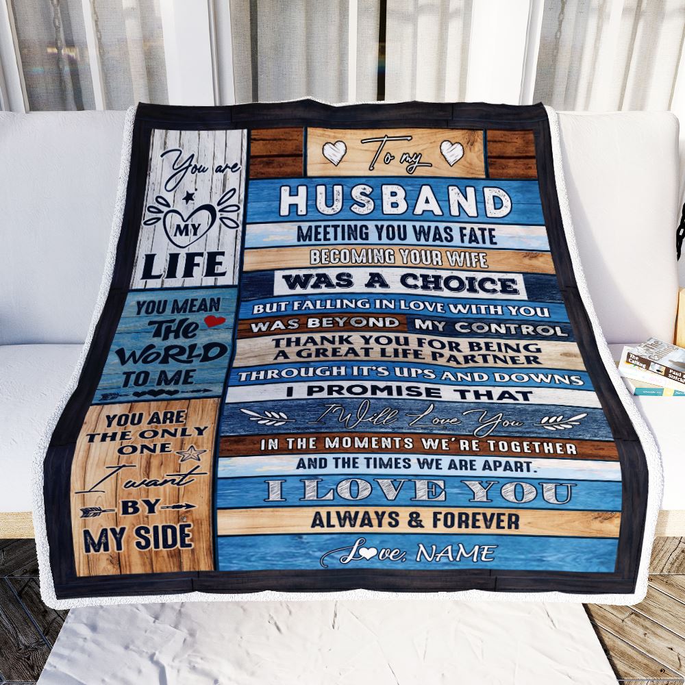 Personalized To My Husband From Wife Wood You Are My Life Husband Birthday Anniversary Valentines Day Blanket 1