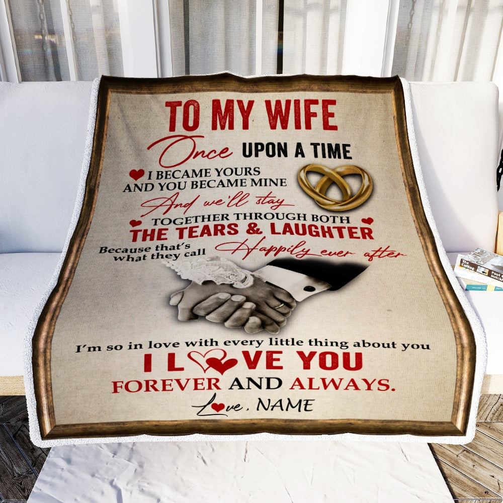Personalized To My Wife From Husband I Became Yours You Became Mine I Love You Birthday Wedding Anniversary Blanket 1
