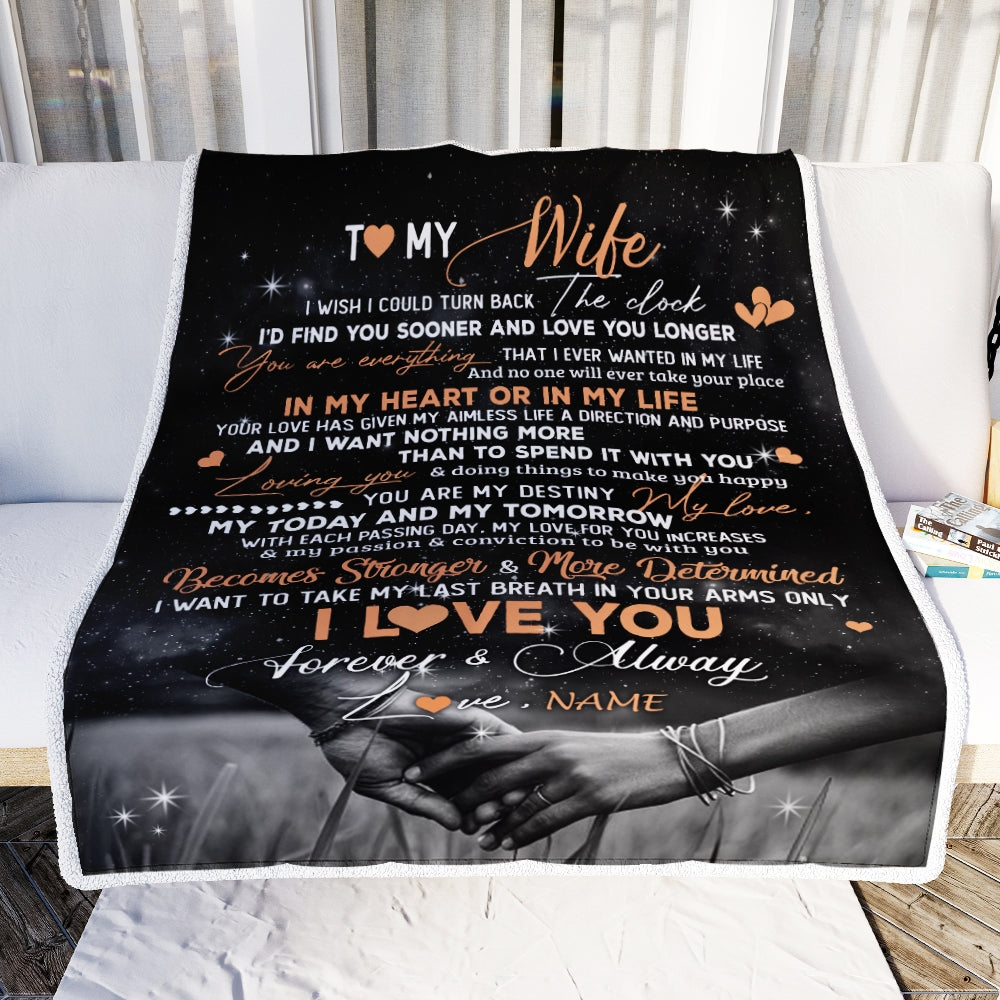 Personalized To My Wife From Husband I D Find You Ooner Love You Longer Wife Anniversary Wedding Valentines Day Blanket 1