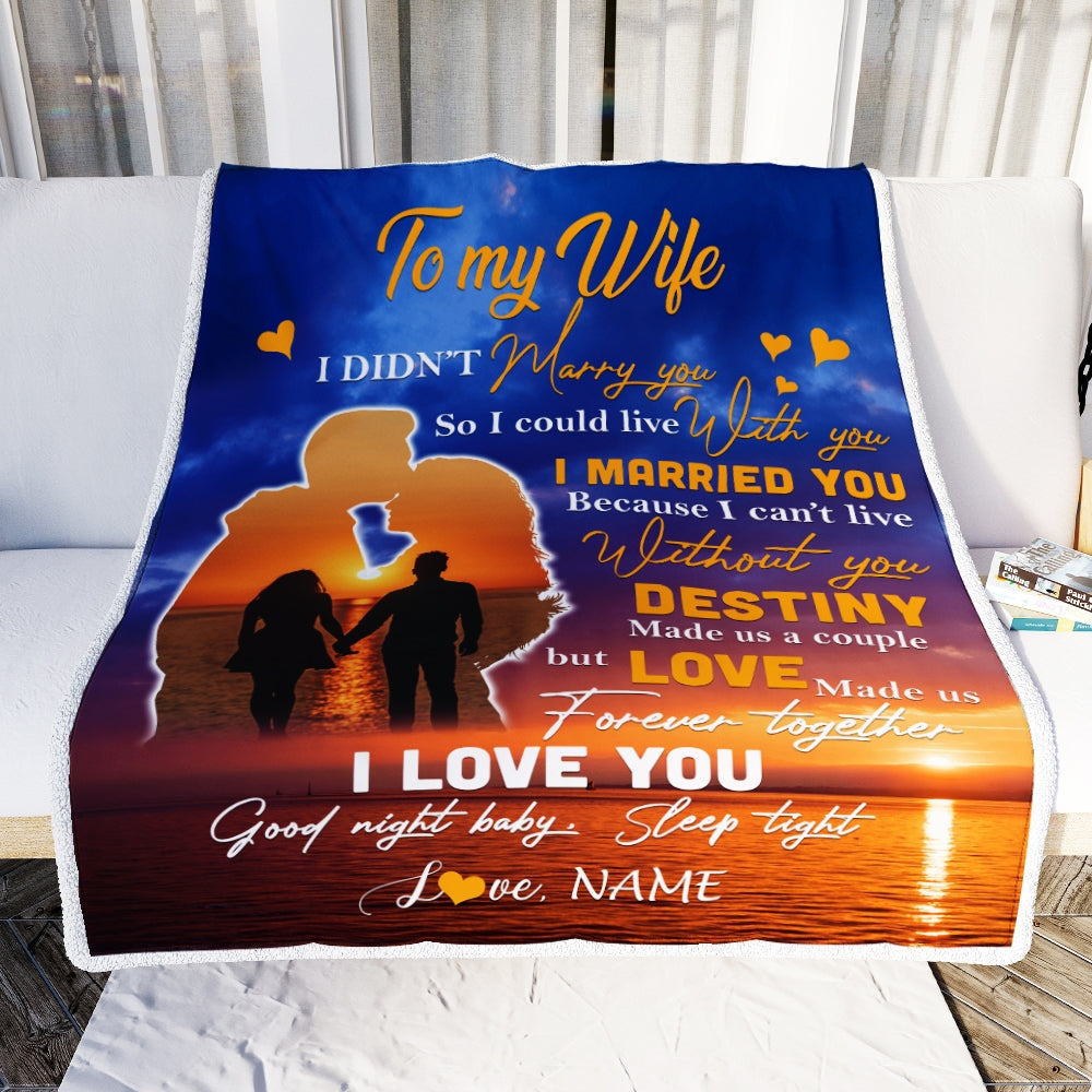 Personalized To My Wife From Husband Love Made Us Forever Together Wife Valentines Day Birthday Wedding Anniversary Blanket 1