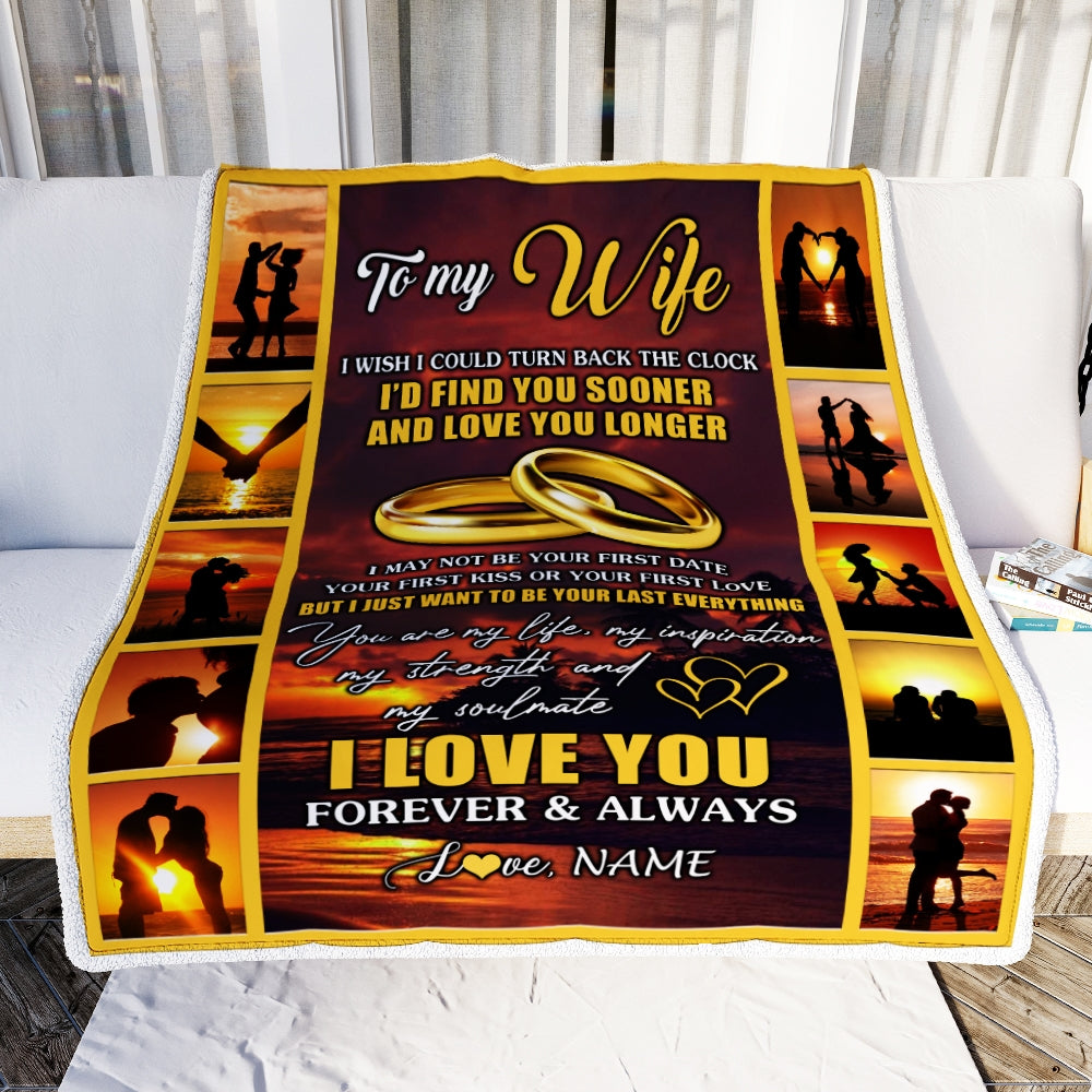 Personalized To My Wife From Husband Name Unset I Love You Birthday Anniversary Wedding Valentine S Day Blanket 1